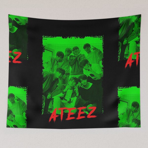 Item preview, ATEEZ Kpop Group Members Green Kpop RGB Color Design designed and sold by Piosenka Art.