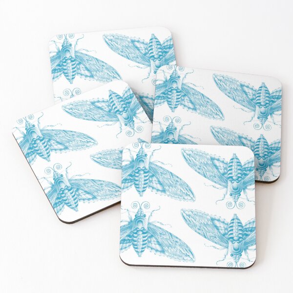 Item preview, Polillas azules sobre blanco designed and sold by AntiquusForma.