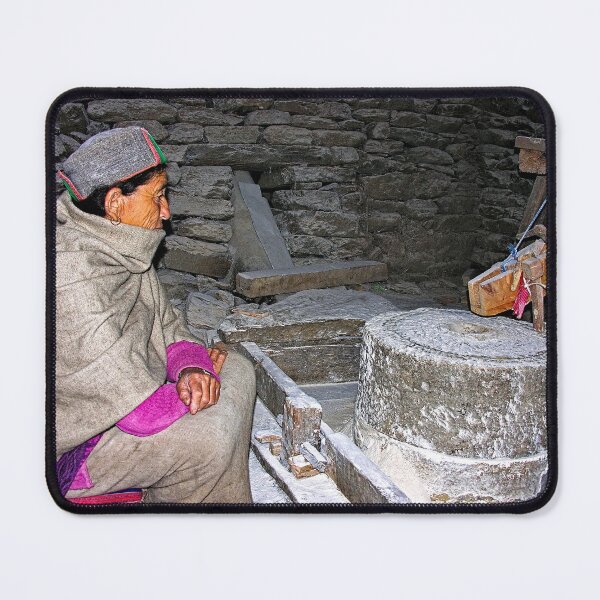 Item preview, Himalayan Woman Milling Archaic Grain Hand Grinding Millstones designed and sold by worldways.