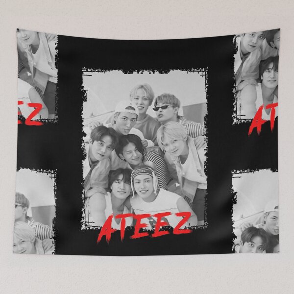 Item preview, ATEEZ Kpop Group Members Black and White Kpop RGB Color Design designed and sold by Piosenka Art.
