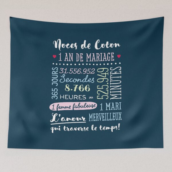Item preview, Cadeau 1 an de mariage pour couple - Noces de Coton designed and sold by betternotes.