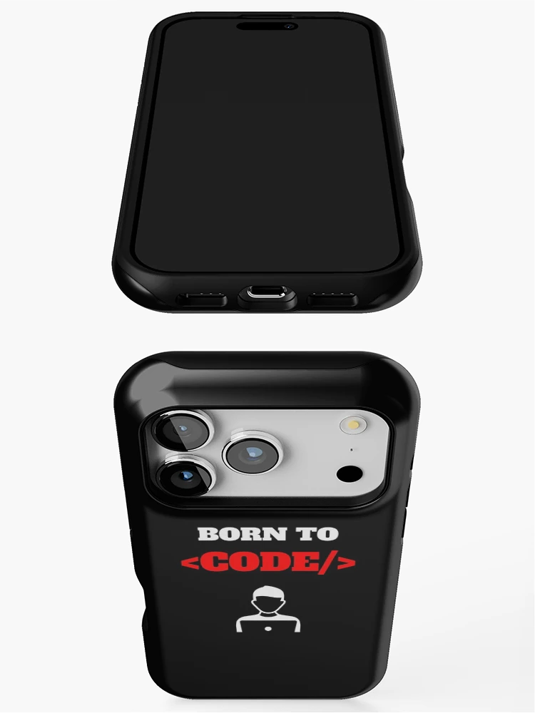 Thumbnail 3 of 4, iPhone Case, Born To Code, Software Developer, Software Engineer, Computer Science, Web, WWW, Programming Humor, HTML, dark designed and sold by Max-Wear.