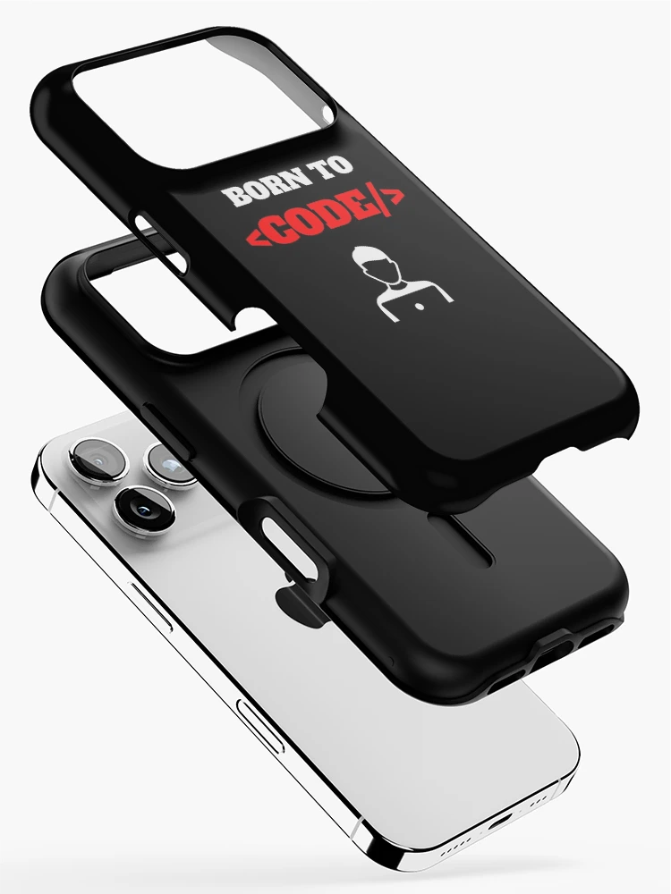Thumbnail 2 of 4, iPhone Case, Born To Code, Software Developer, Software Engineer, Computer Science, Web, WWW, Programming Humor, HTML, dark designed and sold by Max-Wear.
