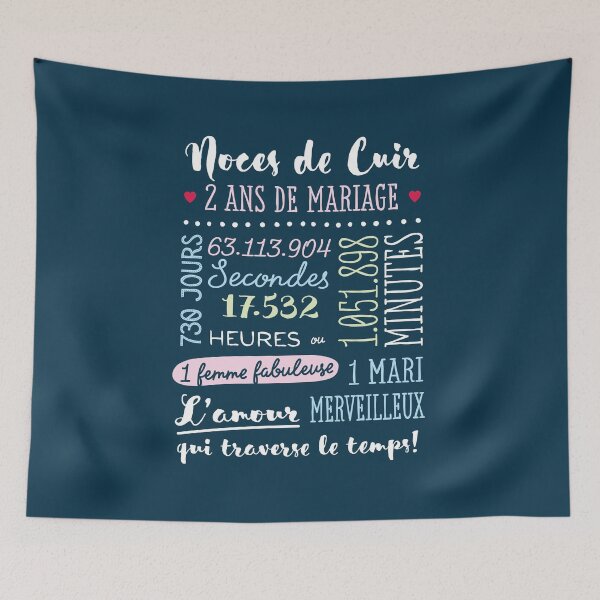 Item preview, Cadeau 2 ans de mariage pour couple - Noces de Cuir designed and sold by betternotes.