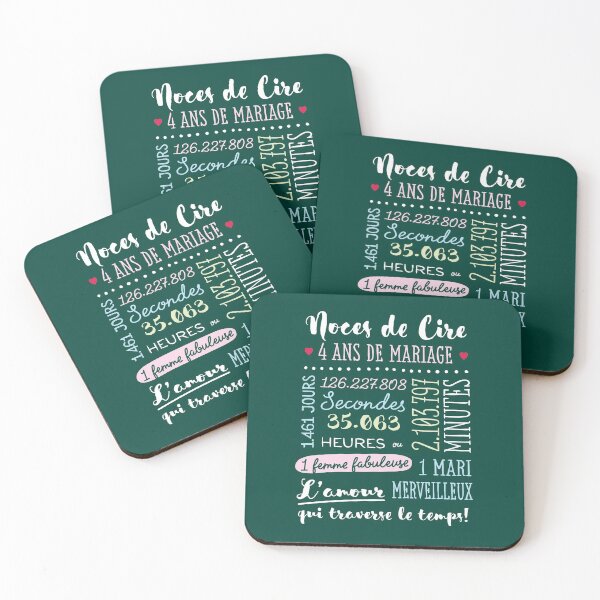 Item preview, Cadeau 4 ans de mariage pour couple - Noces de Cire designed and sold by betternotes.