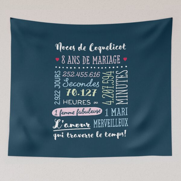 Item preview, Cadeau 8 ans de mariage pour couple - Noces de Coquelicot designed and sold by betternotes.