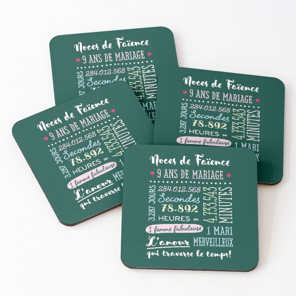 Item preview, Cadeau 9 ans de mariage pour couple - Noces de Faïence designed and sold by betternotes.