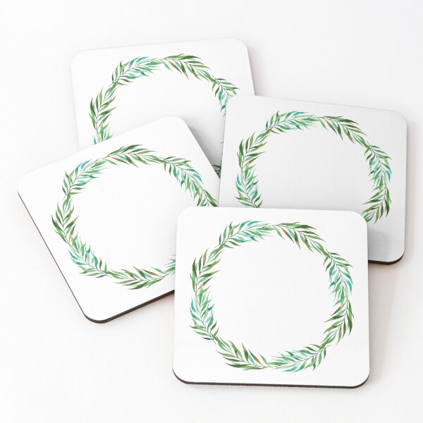 Item preview, Watercolor Green Leaves Flower Wreath designed and sold by monodesigns.