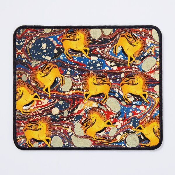 Item preview, GOLDEN UNICORNS IN RED BLUE MARBLED EFFECTS ,CIRCLES,SWIRLS  designed and sold by BulganLumini.