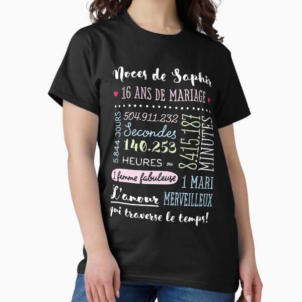 Artikel-Vorschau von Geschenk für 16 Jahre Ehe für Paare – Noces de Saphir, designt und verkauft von betternotes.