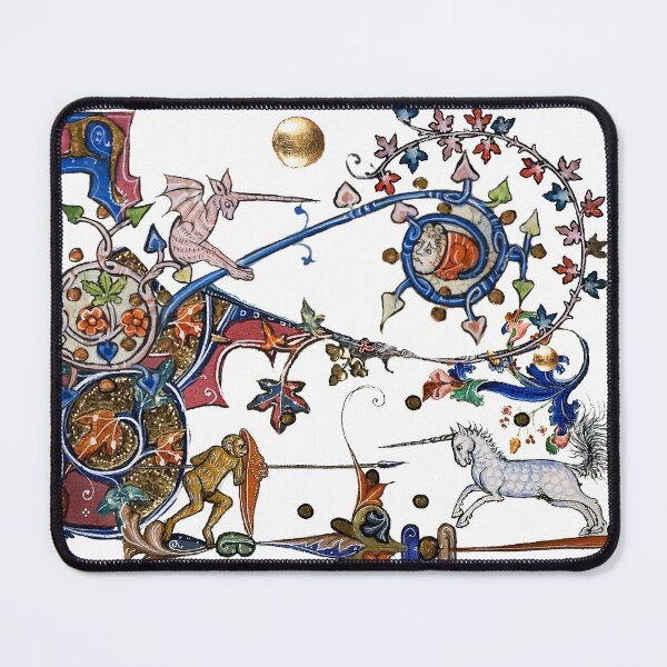 Item preview, WEIRD MEDIEVAL BESTIARY WAR,UNICORNS FIGHTING MONKEY WARRIOR AND MONSTER by Bulgan Lumini designed and sold by BulganLumini.
