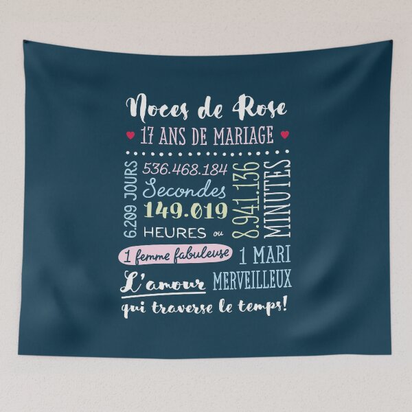Item preview, Cadeau 17 ans de mariage pour couple - Noces de Rose designed and sold by betternotes.