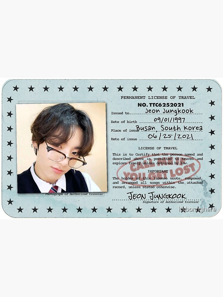 bts jungkook id card 