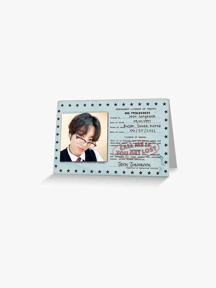 bts jungkook id card 