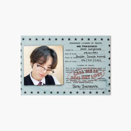 bts jungkook id card 