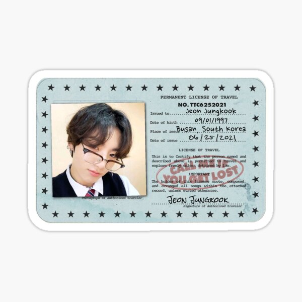 bts jungkook id card 