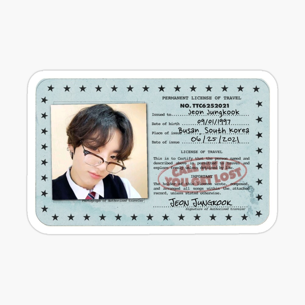 bts jungkook id card 