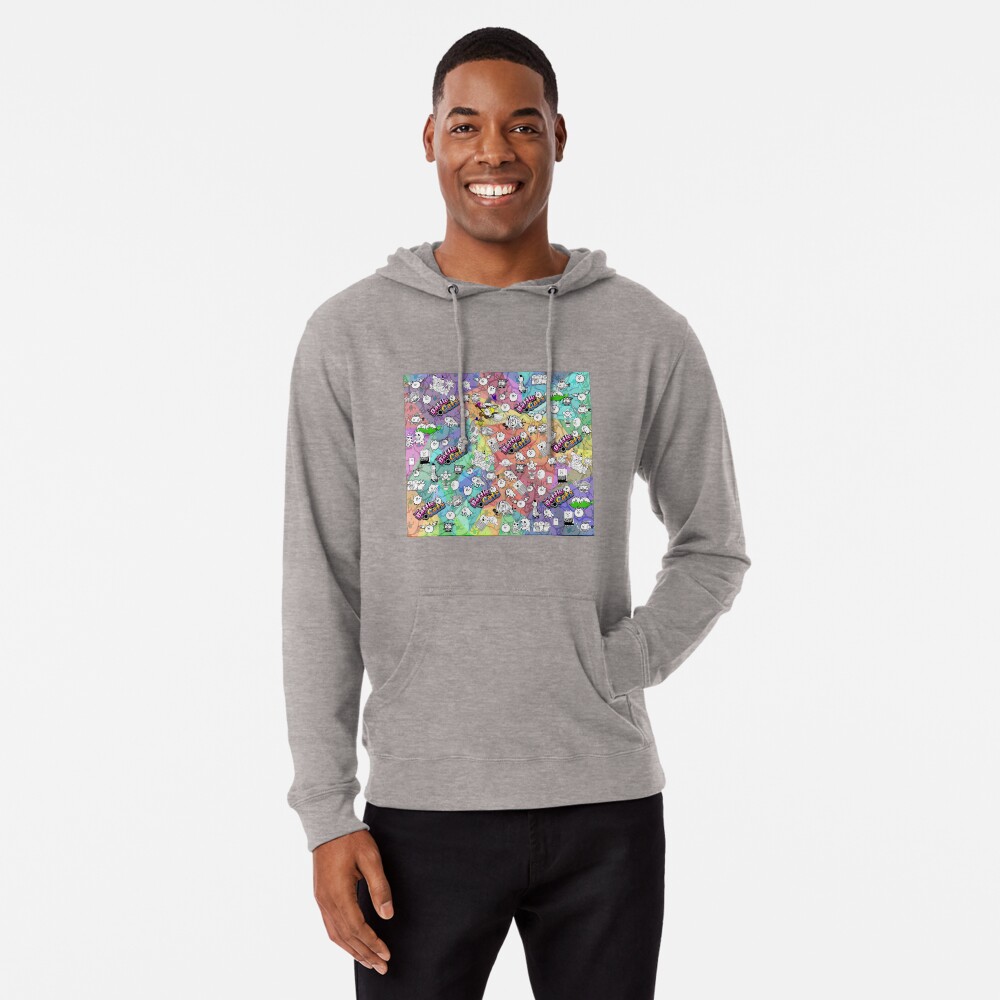 Vista previa del artículo con la obra «Sudadera ligera con capucha», diseñado y vendido por PixelRune.