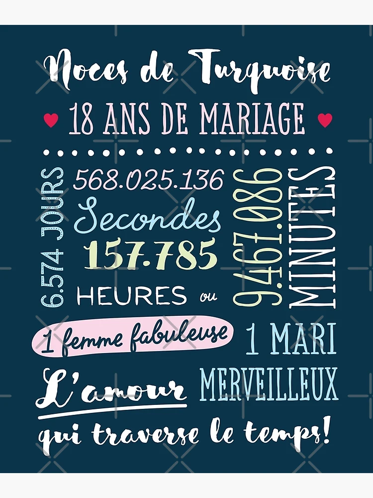 Anniversaire De Mariage Carnet De Notes: Idée Cadeau 18 Ans De Mariage,  Pour Elle, Pour Lui, Original Et Pratique, Noce De Turquoise (Paperback)