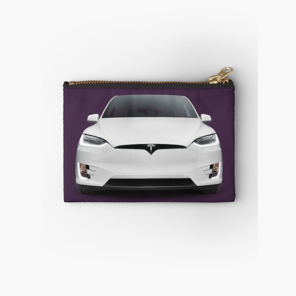 Item preview, White 2017 Tesla Model X luxury SUV electric car front art photo print designed and sold by MaximImages .com Exquisite Arts.
