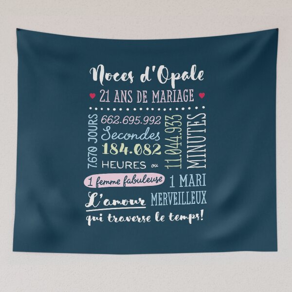 Item preview, Cadeau 21 ans de mariage pour couple - Noces d'Opale designed and sold by betternotes.