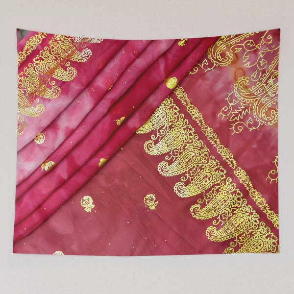 Item preview, Pink and Gold Indian Sari Bride Wedding Gown designed and sold by HotHibiscus.