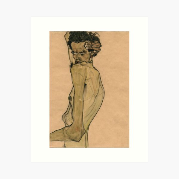 Vista previa del artículo con la obra «Portrait of a man by Egon Schiele», diseñado y vendido por Vintage Designs +.