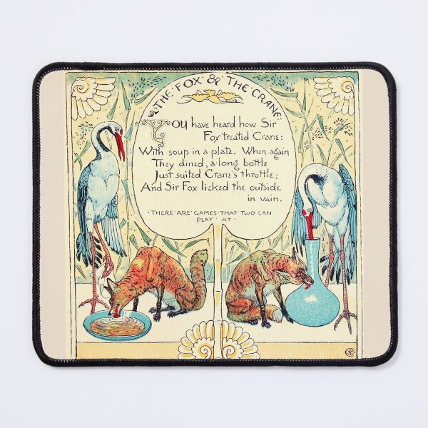 Item preview, RED FOX AND THE CRANE  Art Nouveau Aesop Fables designed and sold by BulganLumini.