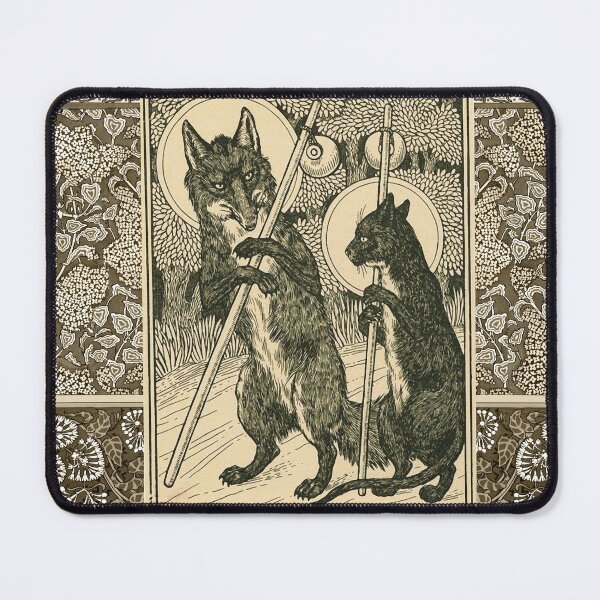 Item preview, THE CAT AND THE FOX Forest Animals Black White Floral  designed and sold by BulganLumini.