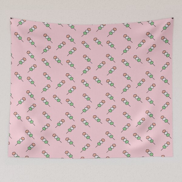 Item preview, kawaii pastel pink dango design designed and sold by moonbean-art.
