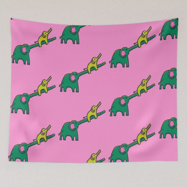 Item preview, Green elephants playing designed and sold by YukariWilson.