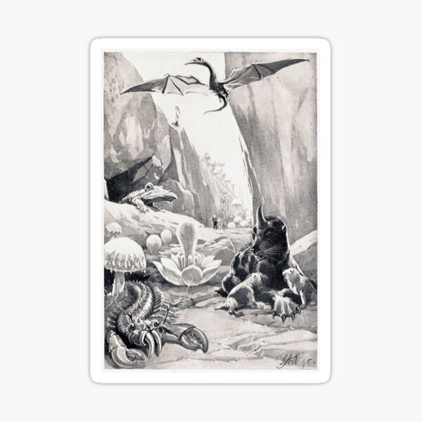 Item preview, We Passed Through Caverns Filled With Creeping Reptiles - Etidorhpa (John Uri Lloyd) Illustration by J. Augustus Knapp designed and sold by TimeCapsuleArt.
