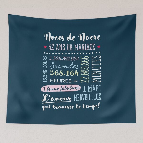 Item preview, Cadeau 42 ans de mariage pour couple - Noces de Nacre designed and sold by betternotes.