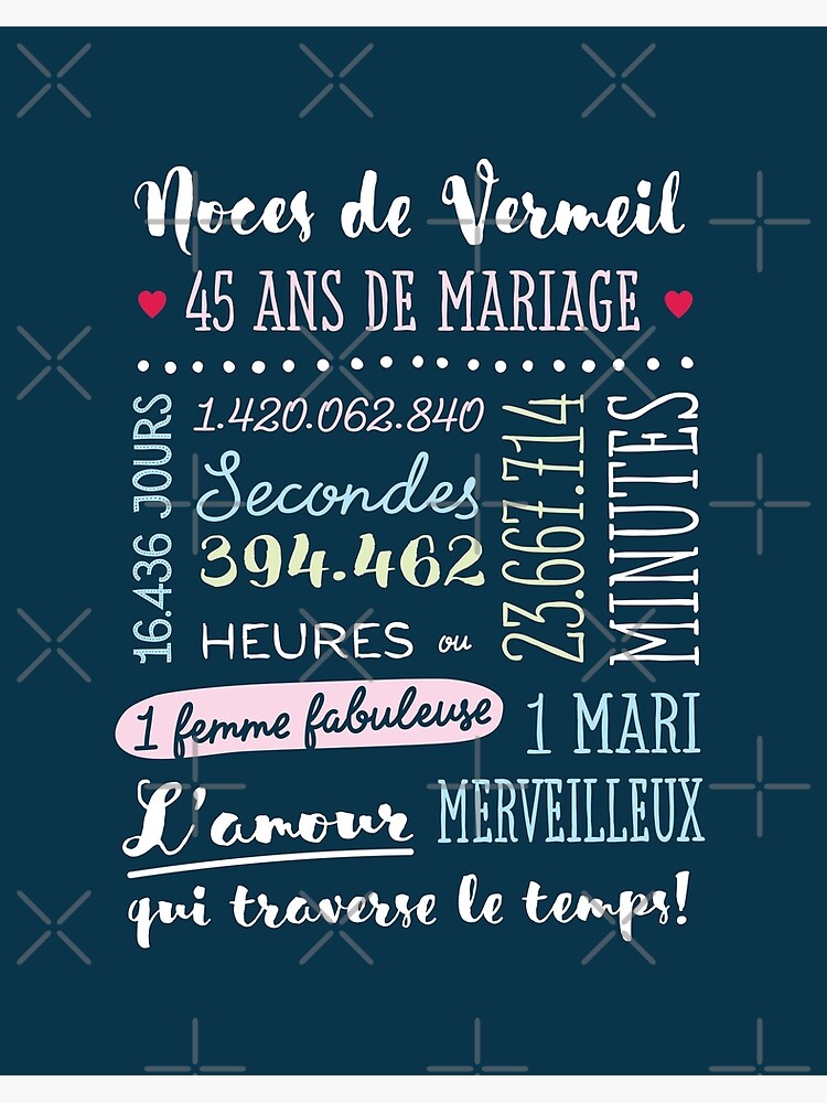 My Husband Carte D'anniversaire De Mariage 45 Ans Inscription En Anglais « On Our Sapphire Anniversary
