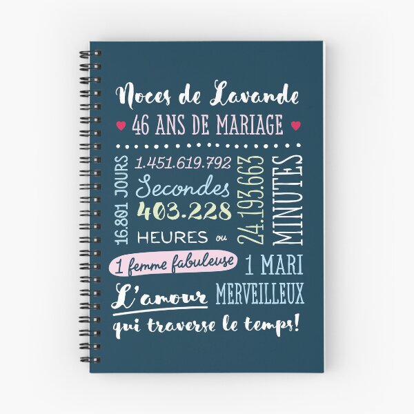Item preview, Cadeau 46 ans de mariage pour couple - Noces de Lavande designed and sold by betternotes.