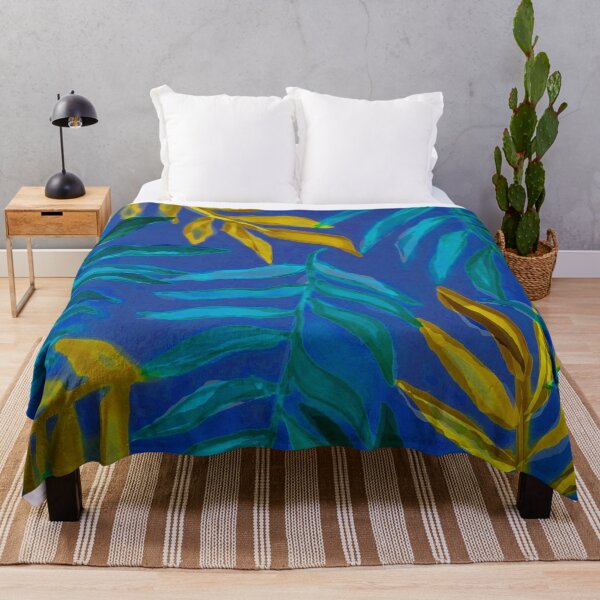 Item preview, Blue Tropical Leaves Watercolor Painting by Suzzyrein designed and sold by Suzzyrein.
