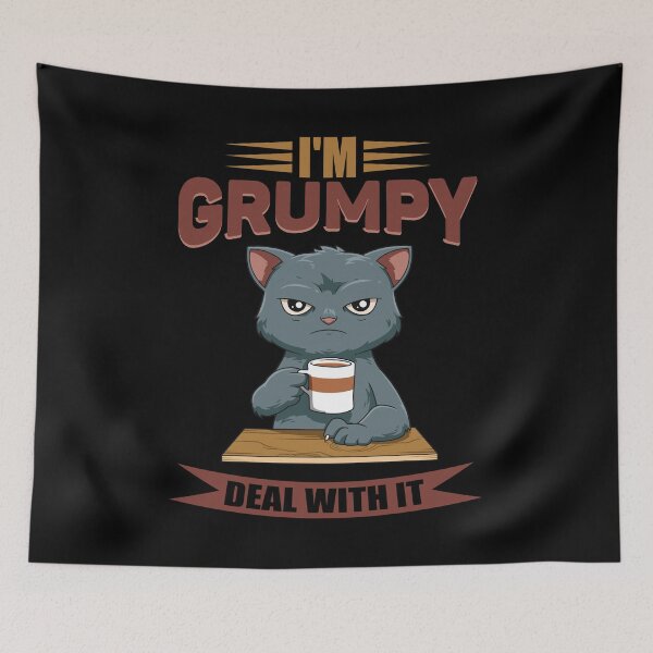 Item preview, Funny Angry Cat Coffee Lover Feline Morning Animal designed and sold by melomedia.