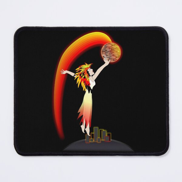 Item preview, Fierce and Fiery Goddess Saves the City - Global Warming no thanks designed and sold by MondaysChild.