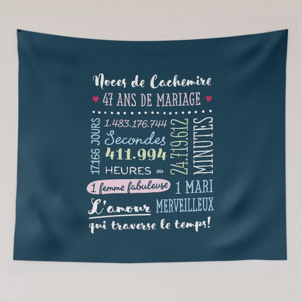 Item preview, Cadeau 47 ans de mariage pour couple - Noces de Cachemire designed and sold by betternotes.