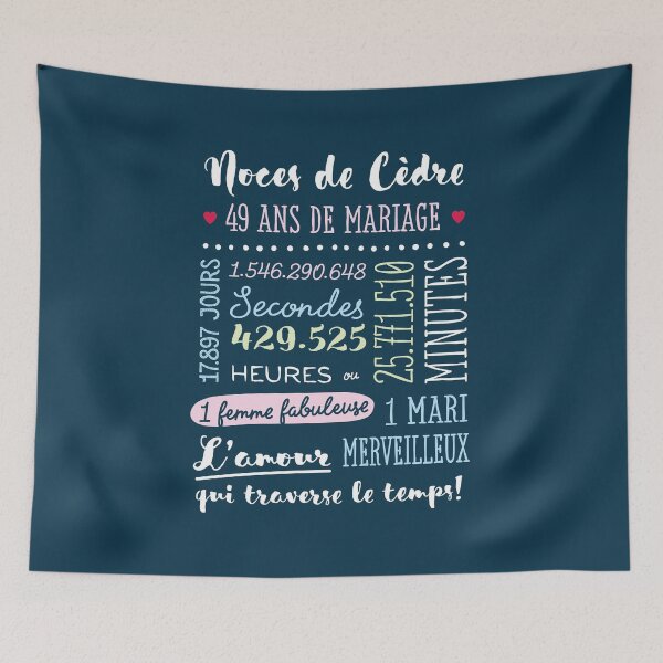 Item preview, Cadeau 49 ans de mariage pour couple - Noces de Cèdre designed and sold by betternotes.