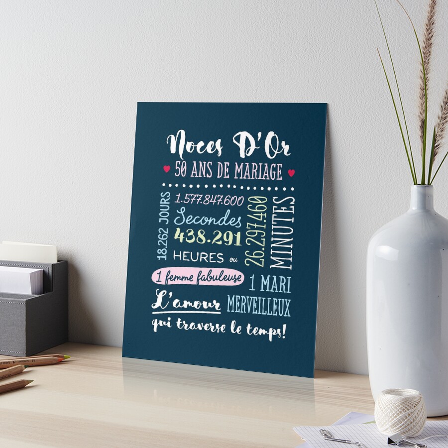 Lot De 2 Verres à Vin Pour 50e Anniversaire De Mariage Pour