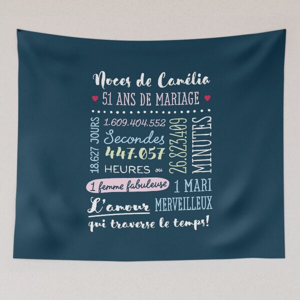Item preview, Cadeau 51 ans de mariage pour couple - Noces de Camélia designed and sold by betternotes.