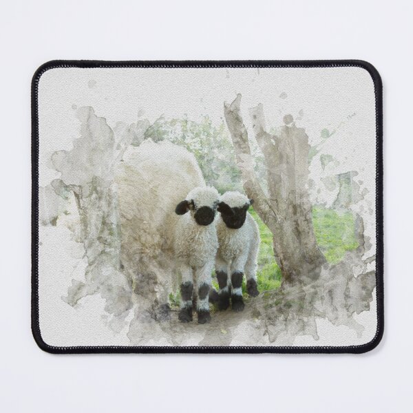 Item preview, The Twins Watercolour Photograph - Valais Blacknose Lambs designed and sold by Jane Stanley Photography.