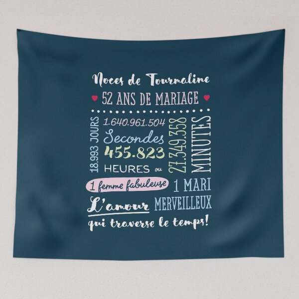 Item preview, Cadeau 52 ans de mariage pour couple - Noces de Tourmaline designed and sold by betternotes.