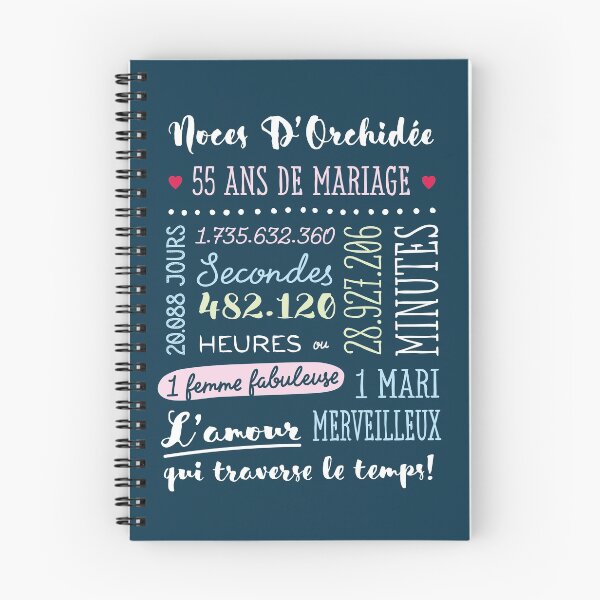 Item preview, Cadeau 55 ans de mariage pour couple - Noces D’Orchidée designed and sold by betternotes.