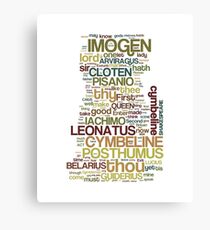 Shakespeare's Cymbeline Wordplay Canvas Print