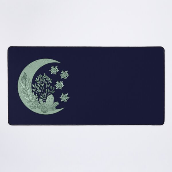 Item preview, Floral Crescent Moon With Healing Crystal designed and sold by GrimButterfly.