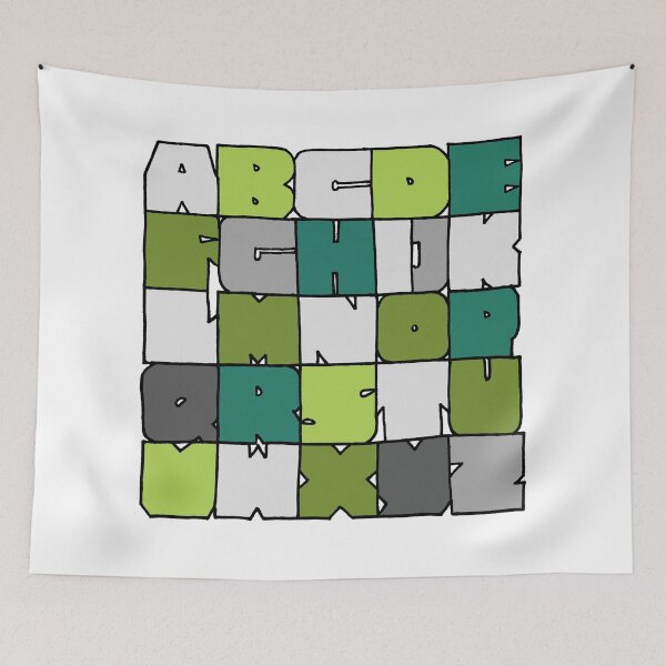 Item preview, Green Alphabet designed and sold by NitArtCafe.