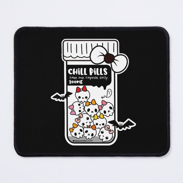 Item preview, chill pills cute skull cartoon designed and sold by princessmi-com.