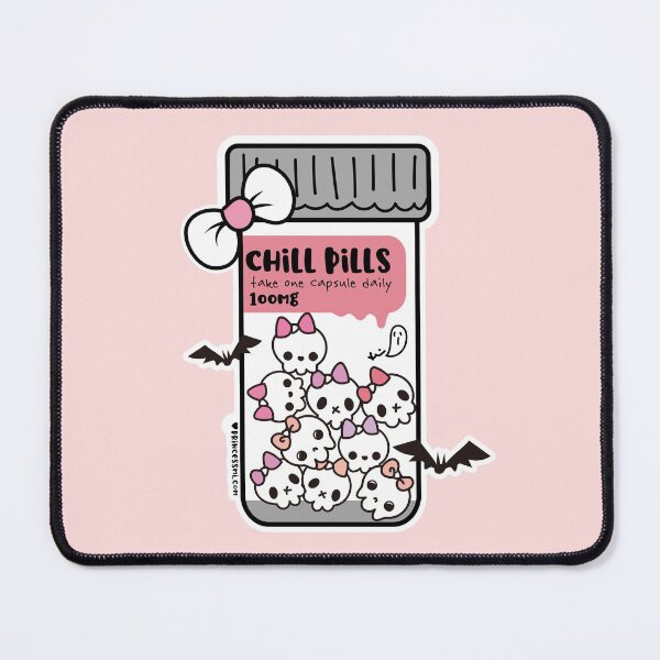 Item preview, chill pills cute skull cartoon designed and sold by princessmi-com.